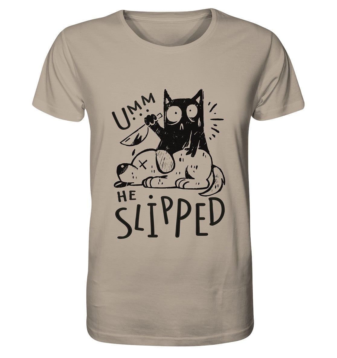 Katze tötet schlafenden Hund - Organic Shirt Desert Dust / XS