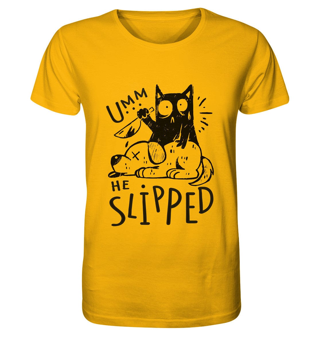Katze tötet schlafenden Hund - Organic Shirt Spectra Yellow / XS