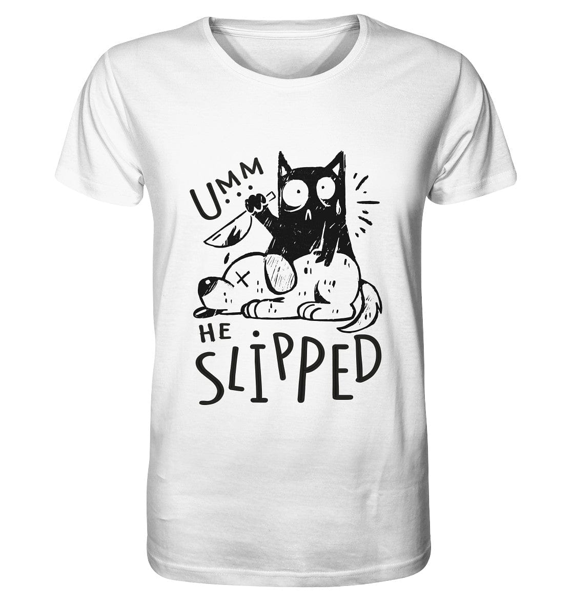 Katze tötet schlafenden Hund - Organic Shirt White / XS