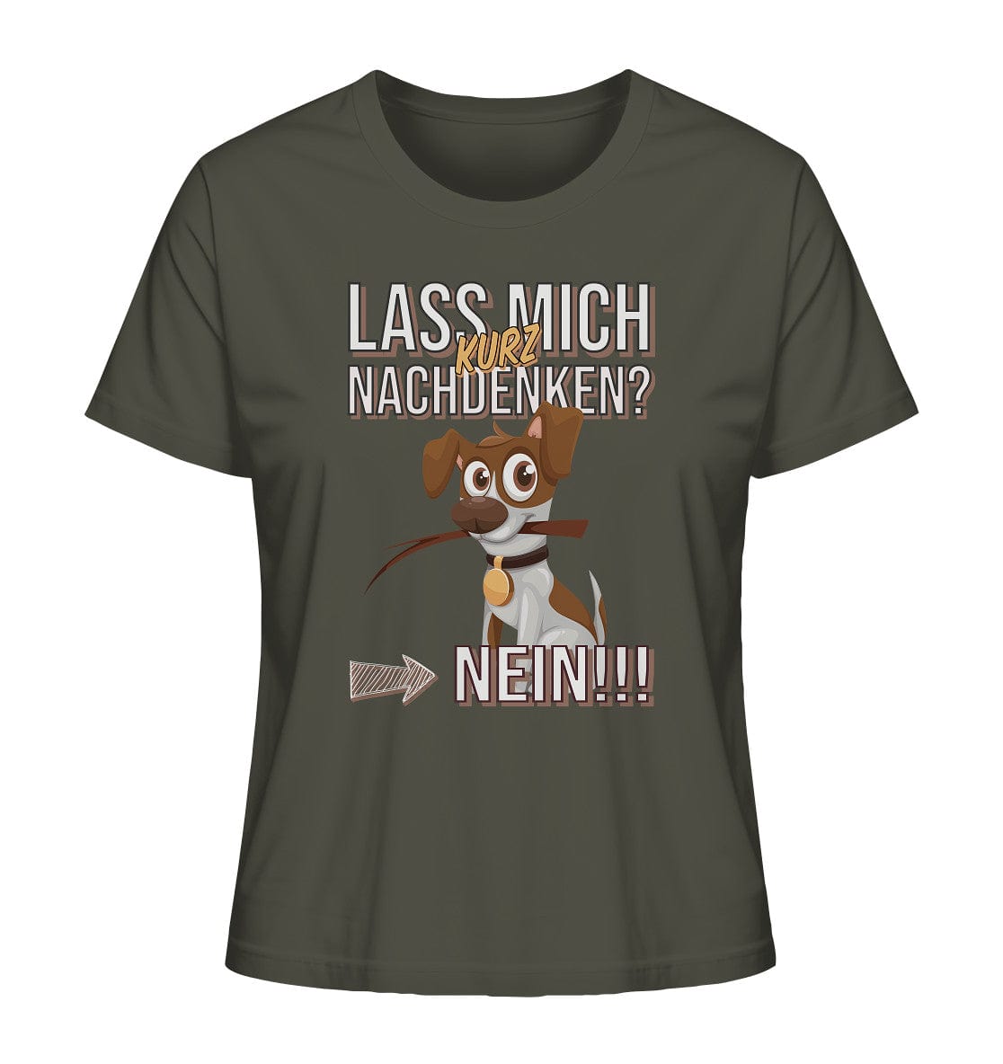 Lass mich kurz nachdenken - Jack Russel - Ladies Organic Shirt Khaki / XS