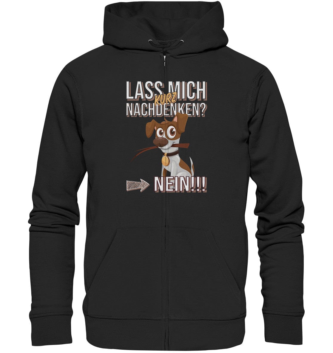 Lass mich kurz nachdenken - Jack Russel - Organic Zipper Black / S