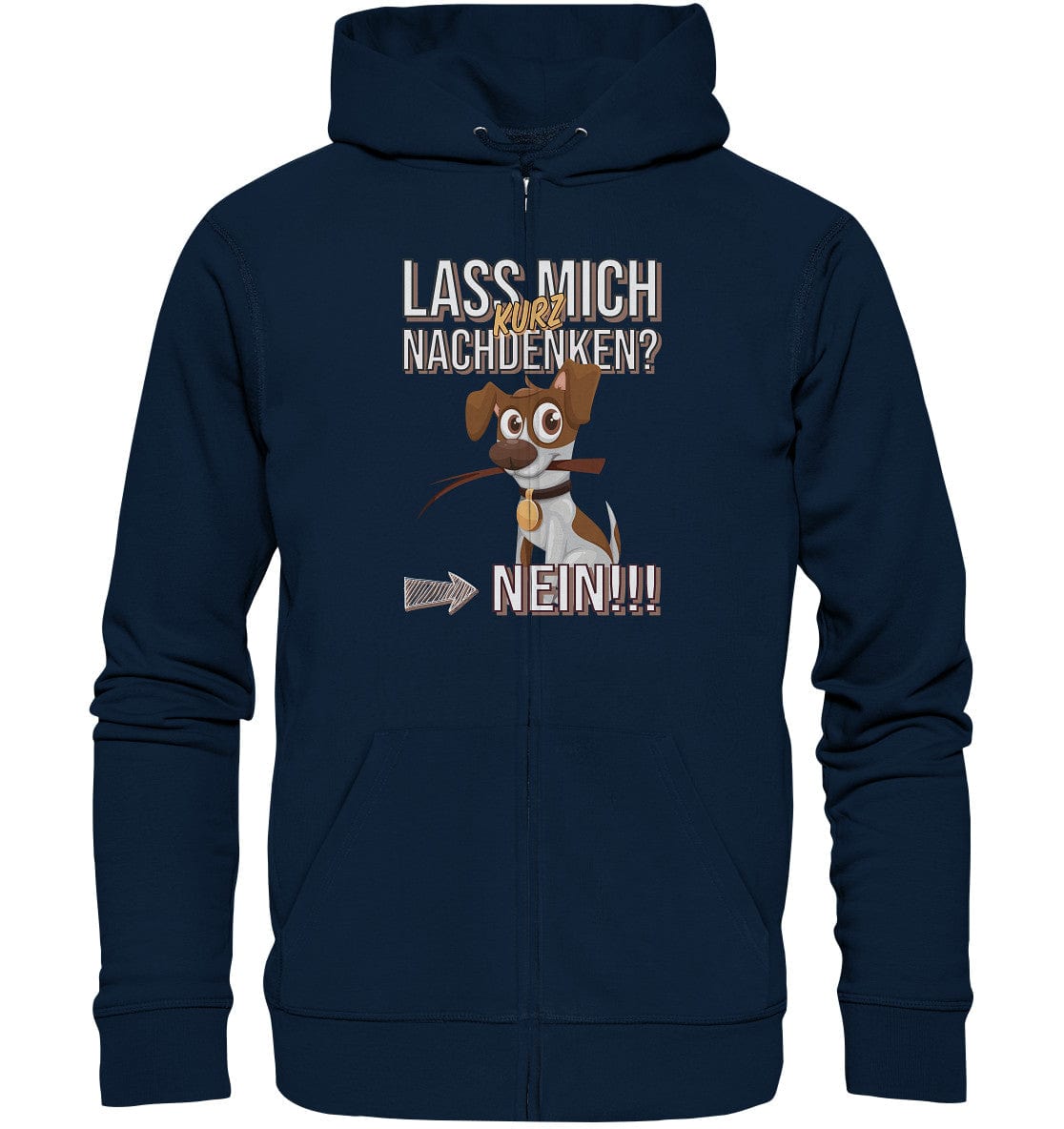 Lass mich kurz nachdenken - Jack Russel - Organic Zipper French Navy / S