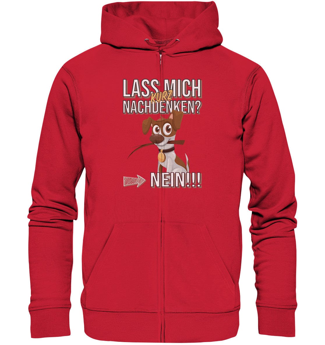 Lass mich kurz nachdenken - Jack Russel - Organic Zipper Red / S