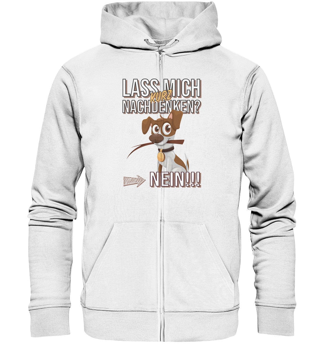 Lass mich kurz nachdenken - Jack Russel - Organic Zipper White / S