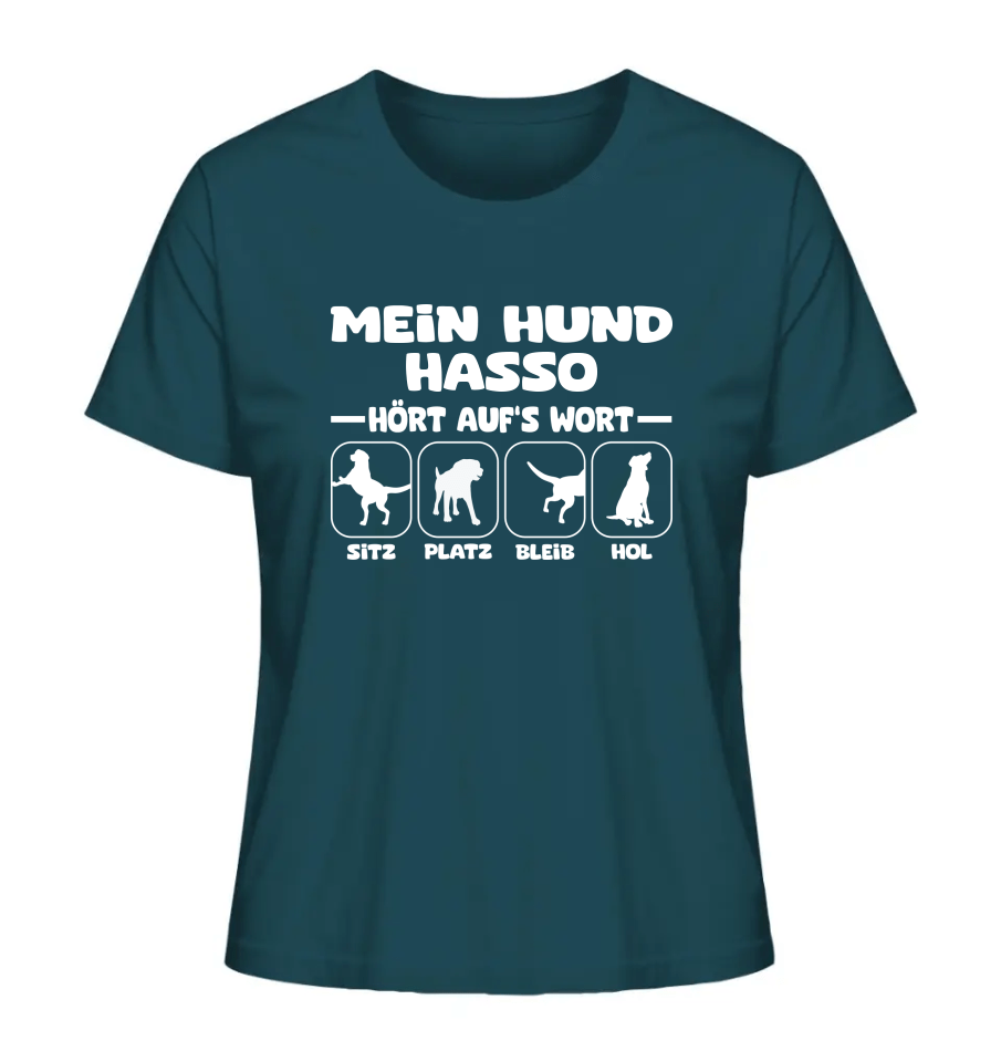 Mein Hund hört aufs Wort - personalisierbar - Ladies Organic Shirt Stargazer / XS