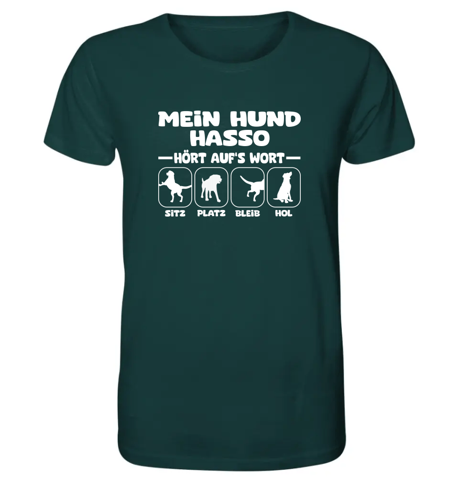 Mein Hund hört aufs Wort - personalisierbar - Organic Shirt Glazed Green / XS
