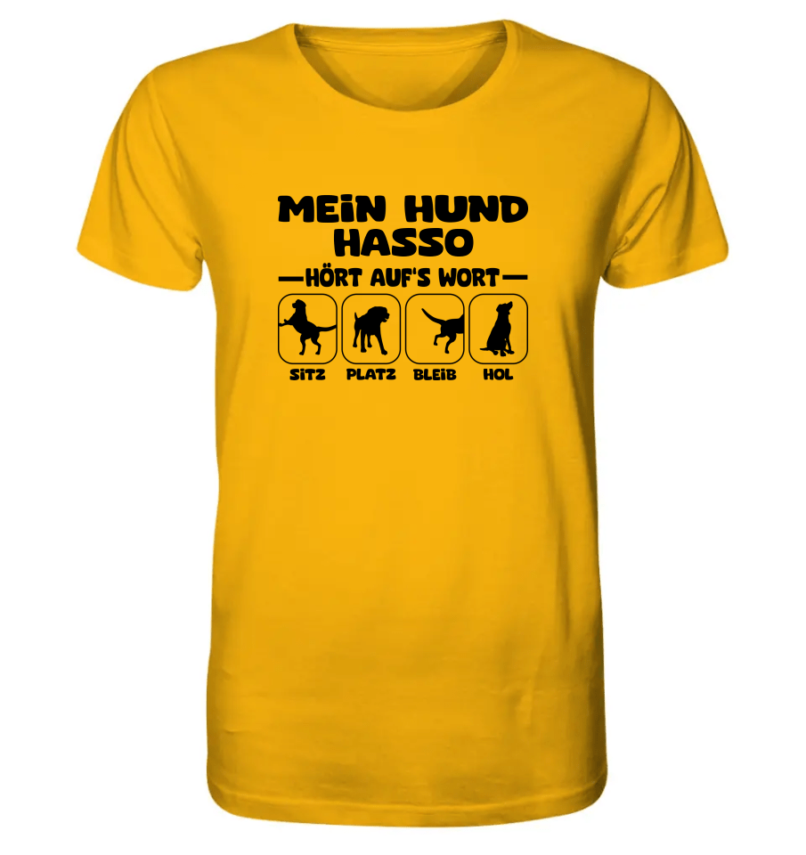 Mein Hund hört aufs Wort - personalisierbar - Organic Shirt Spectra Yellow / XS