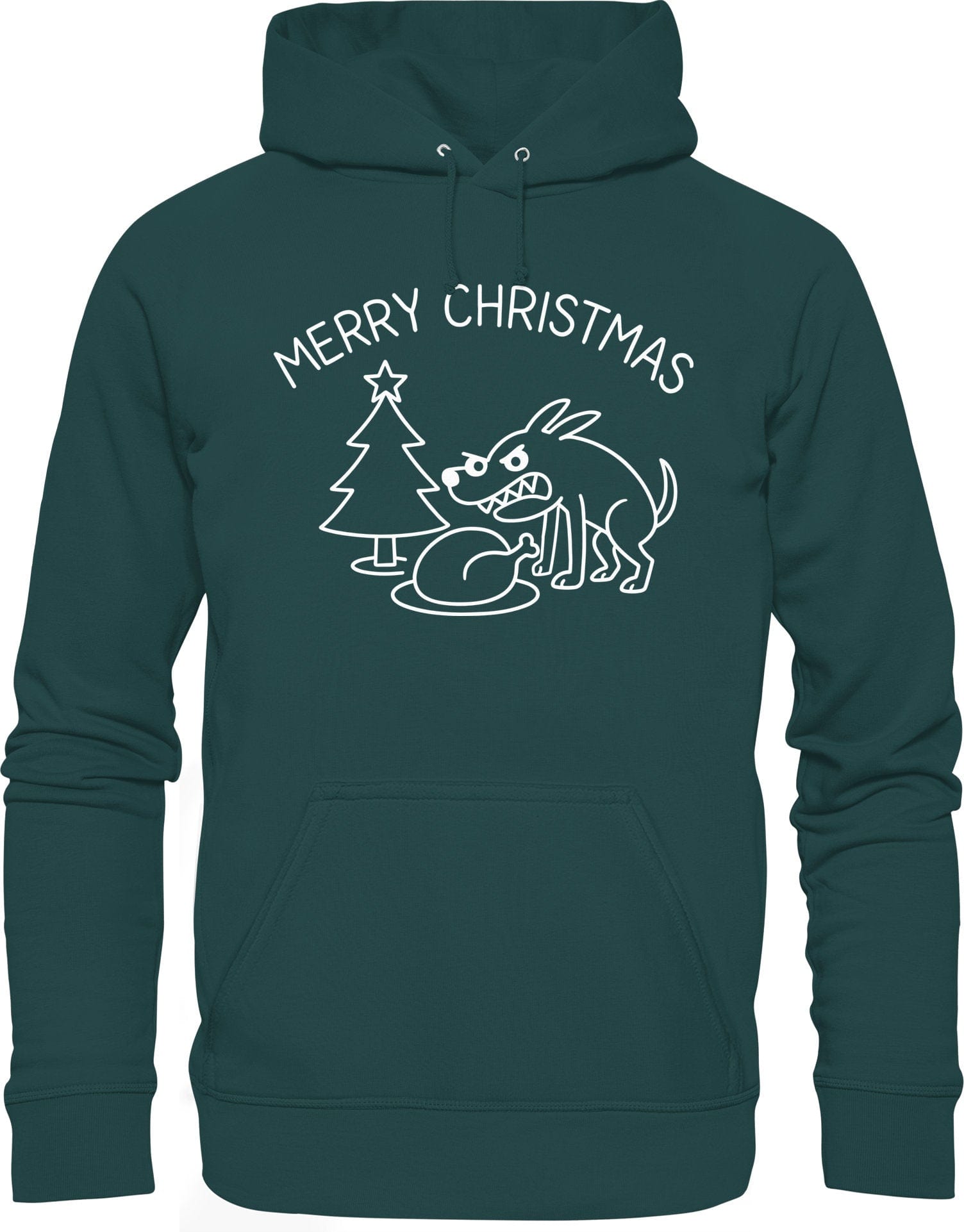 Merry Christmas Hoodie - Lustiger Hunde Organic Kapuzenpullover | Bio Baumwolle & Fair produziert Glazed Green / XS