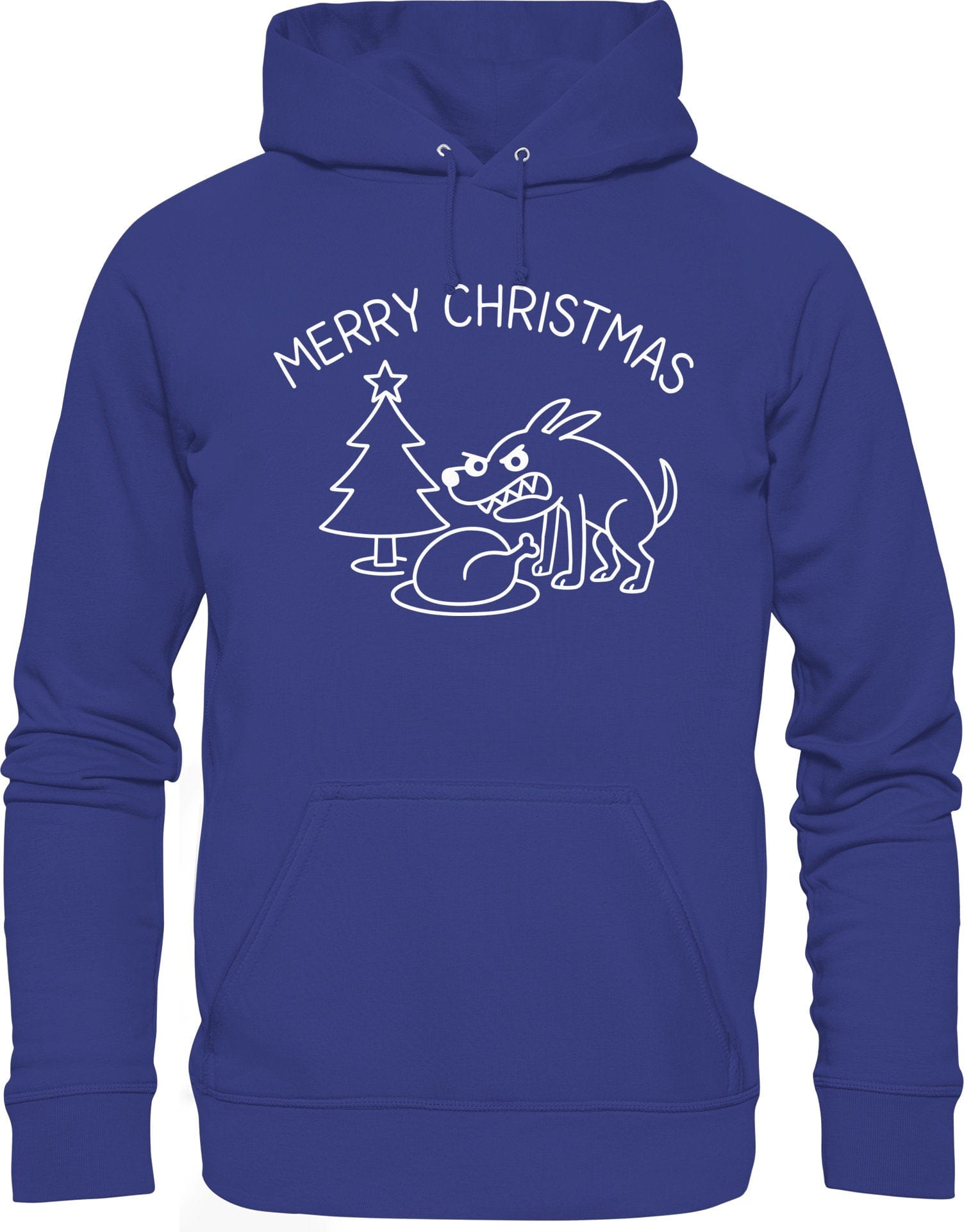 Merry Christmas Hoodie - Lustiger Hunde Organic Kapuzenpullover | Bio Baumwolle & Fair produziert Worker Blue / XS