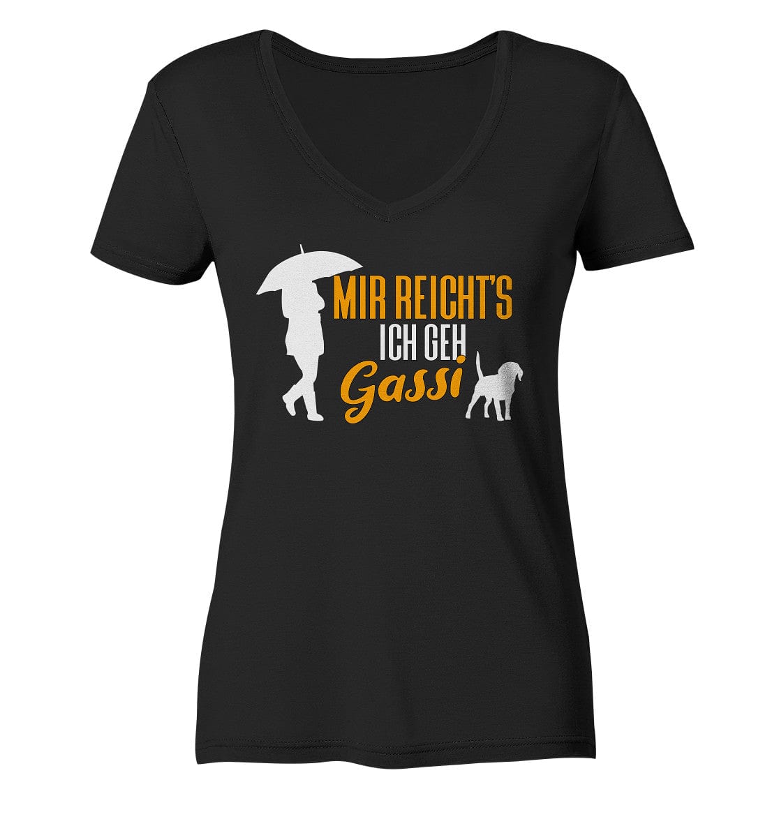 Mir reicht's ich geh Gassi - Hundespruch - Ladies V-Neck Shirt Black / XS