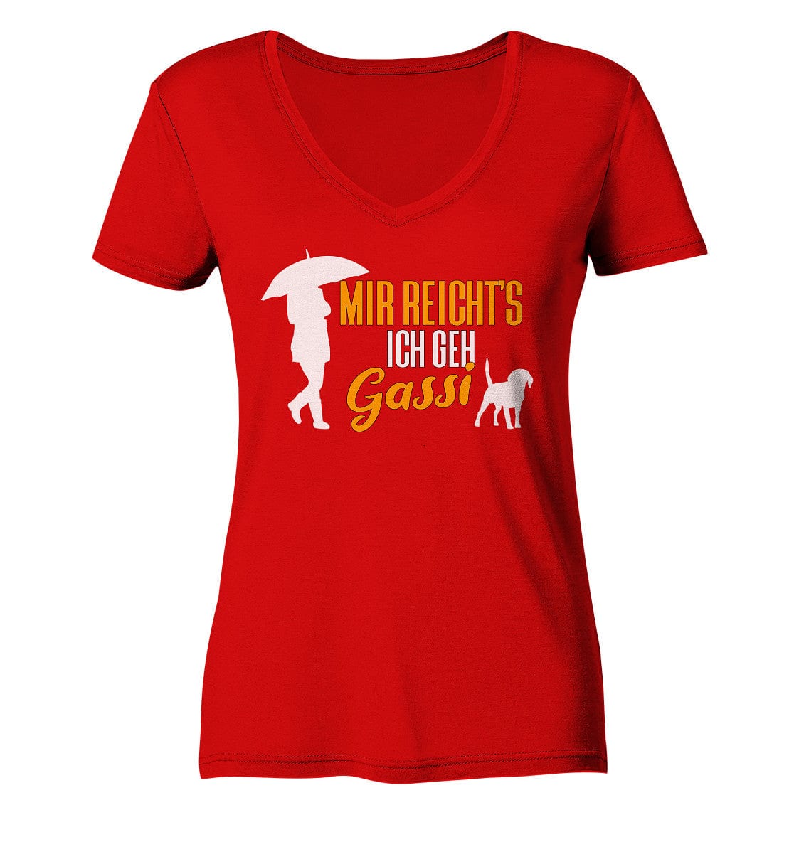 Mir reicht's ich geh Gassi - Hundespruch - Ladies V-Neck Shirt Red / XS