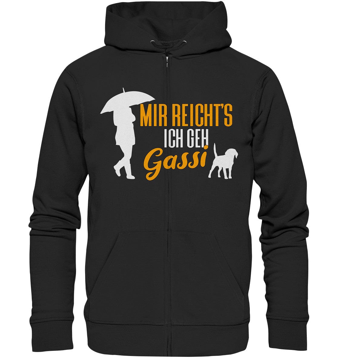 Mir reicht's ich geh Gassi - Hundespruch - Organic Zipper Black / S