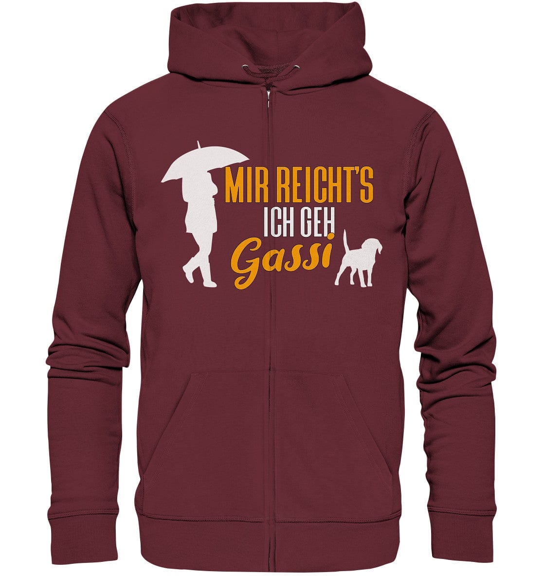 Mir reicht's ich geh Gassi - Hundespruch - Organic Zipper Burgundy / S