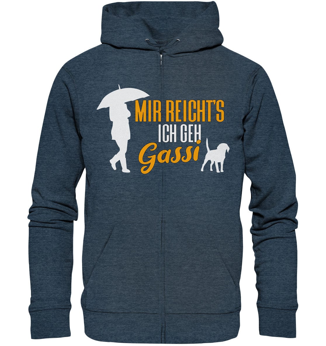 Mir reicht's ich geh Gassi - Hundespruch - Organic Zipper Dark Heather Blue / S