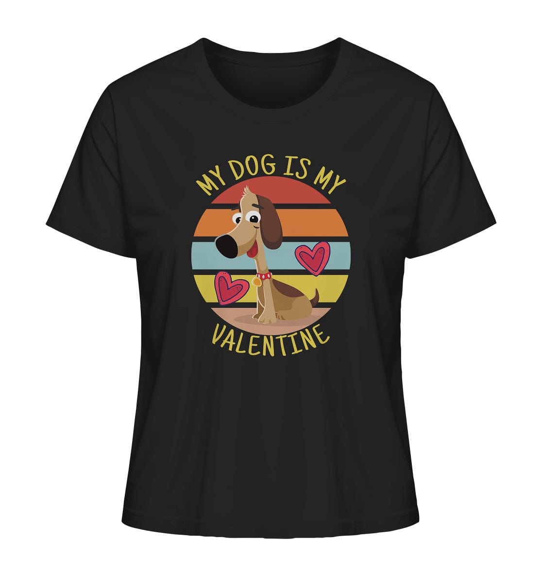 My dog is my valentine - Hundespruch - Ladies Organic Shirt Black / XS
