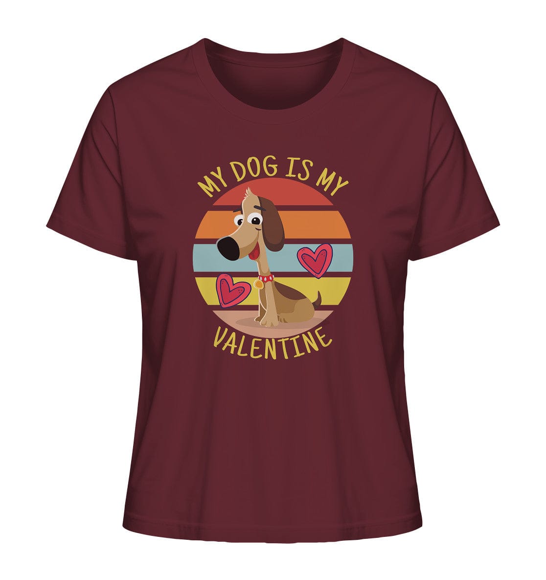 My dog is my valentine - Hundespruch - Ladies Organic Shirt Burgundy / XS