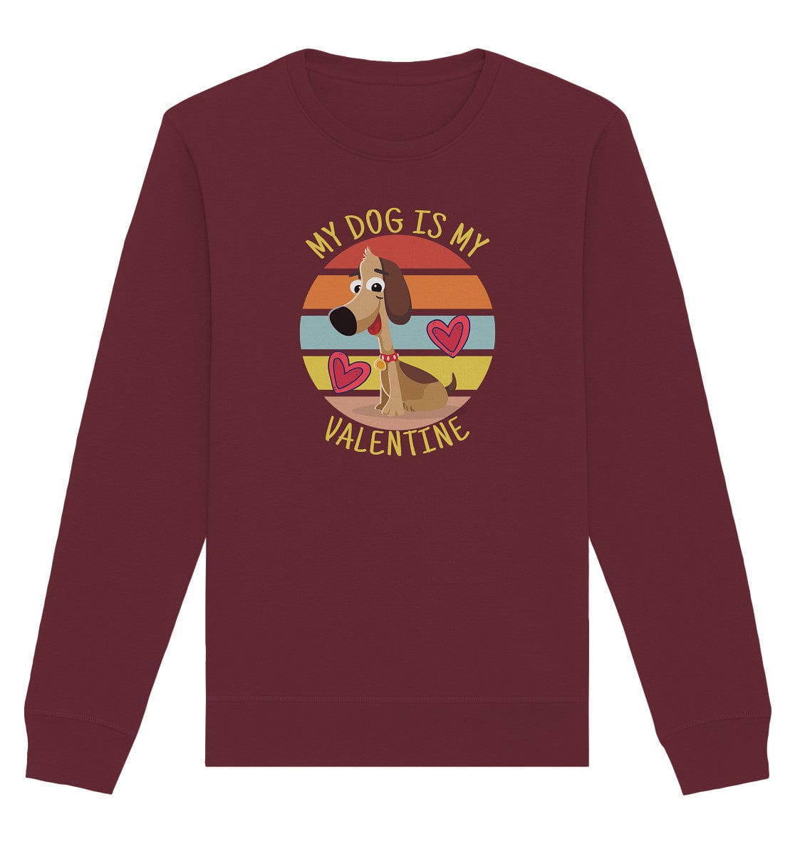 My dog is my valentine - Hundespruch - Organic Basic Unisex Sweatshirt Burgundy / XS