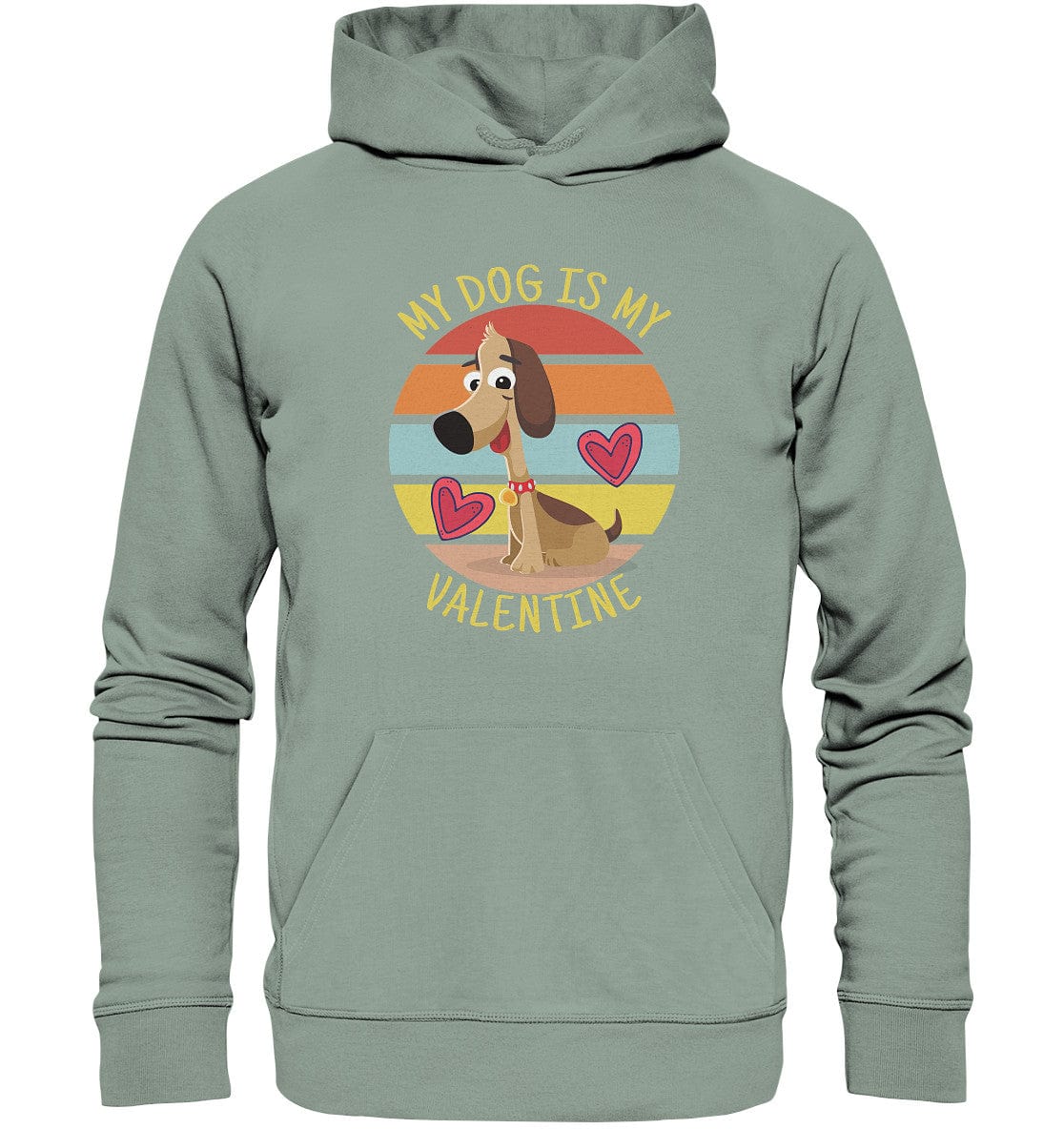 My dog is my valentine - Hundespruch - Organic Hoodie Aloe / XS