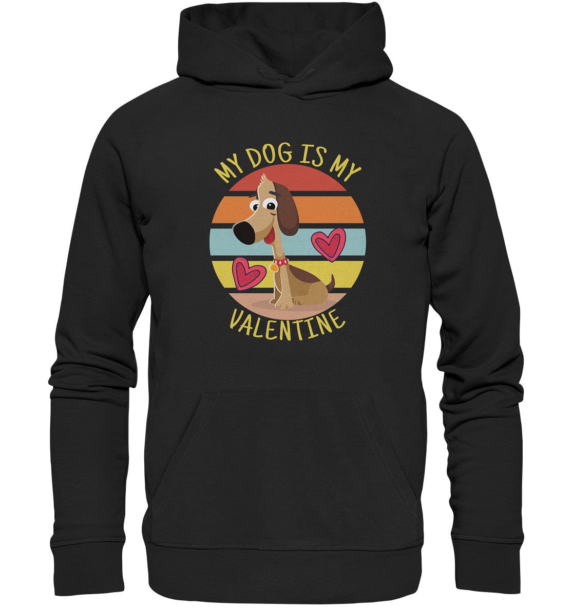 My dog is my valentine - Hundespruch - Organic Hoodie Black / XS