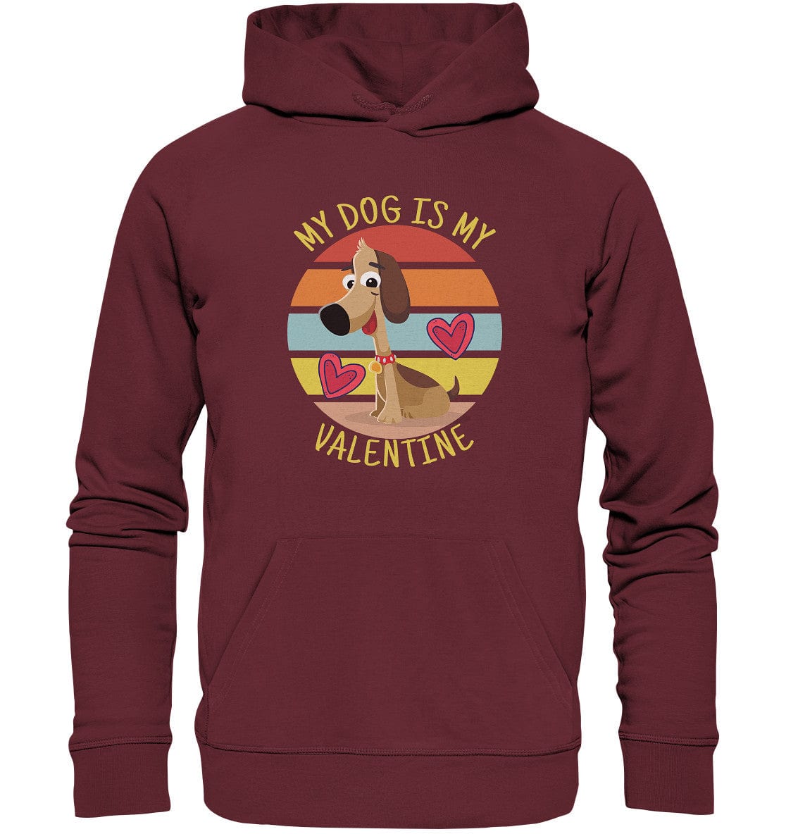 My dog is my valentine - Hundespruch - Organic Hoodie Burgundy / XS