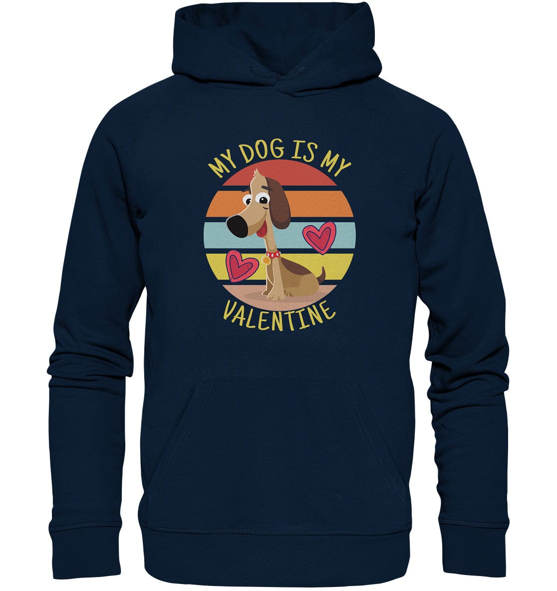 My dog is my valentine - Hundespruch - Organic Hoodie French Navy / XS