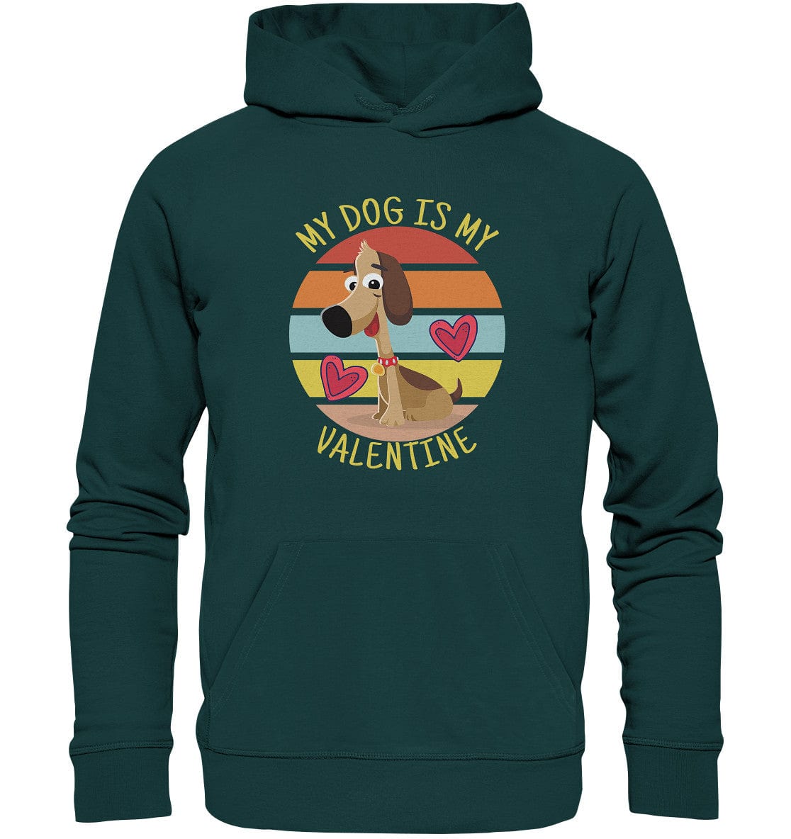 My dog is my valentine - Hundespruch - Organic Hoodie Glazed Green / XS
