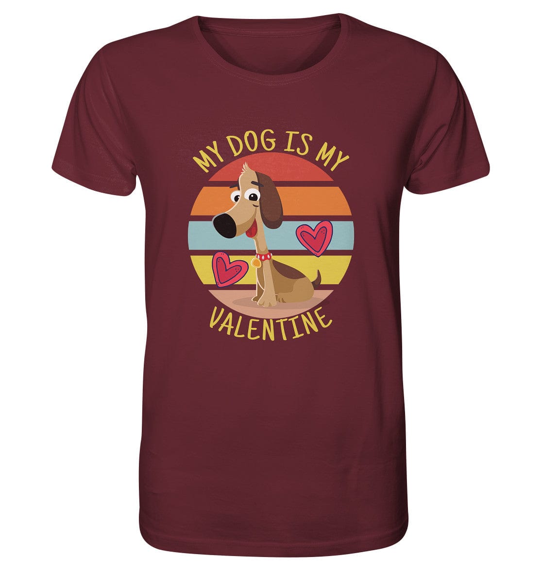 My dog is my valentine - Hundespruch - Organic Shirt Burgundy / XS