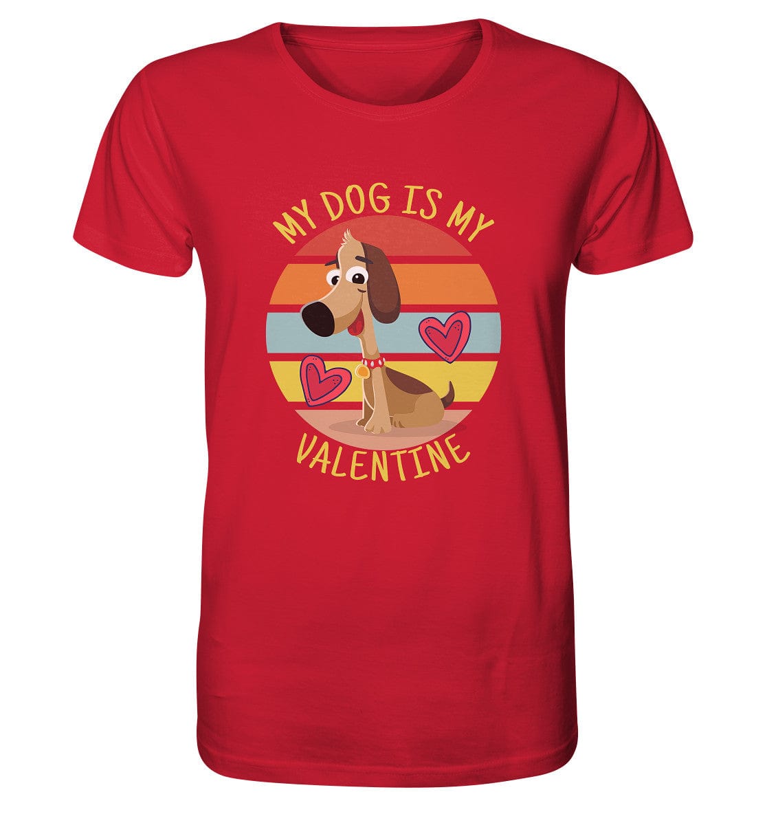 My dog is my valentine - Hundespruch - Organic Shirt Red / XS