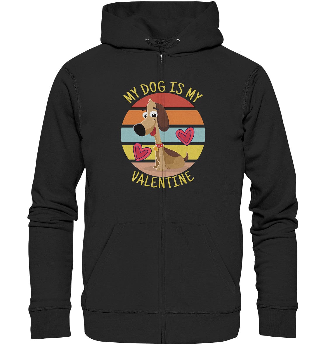 My dog is my valentine - Hundespruch - Organic Zipper Black / S