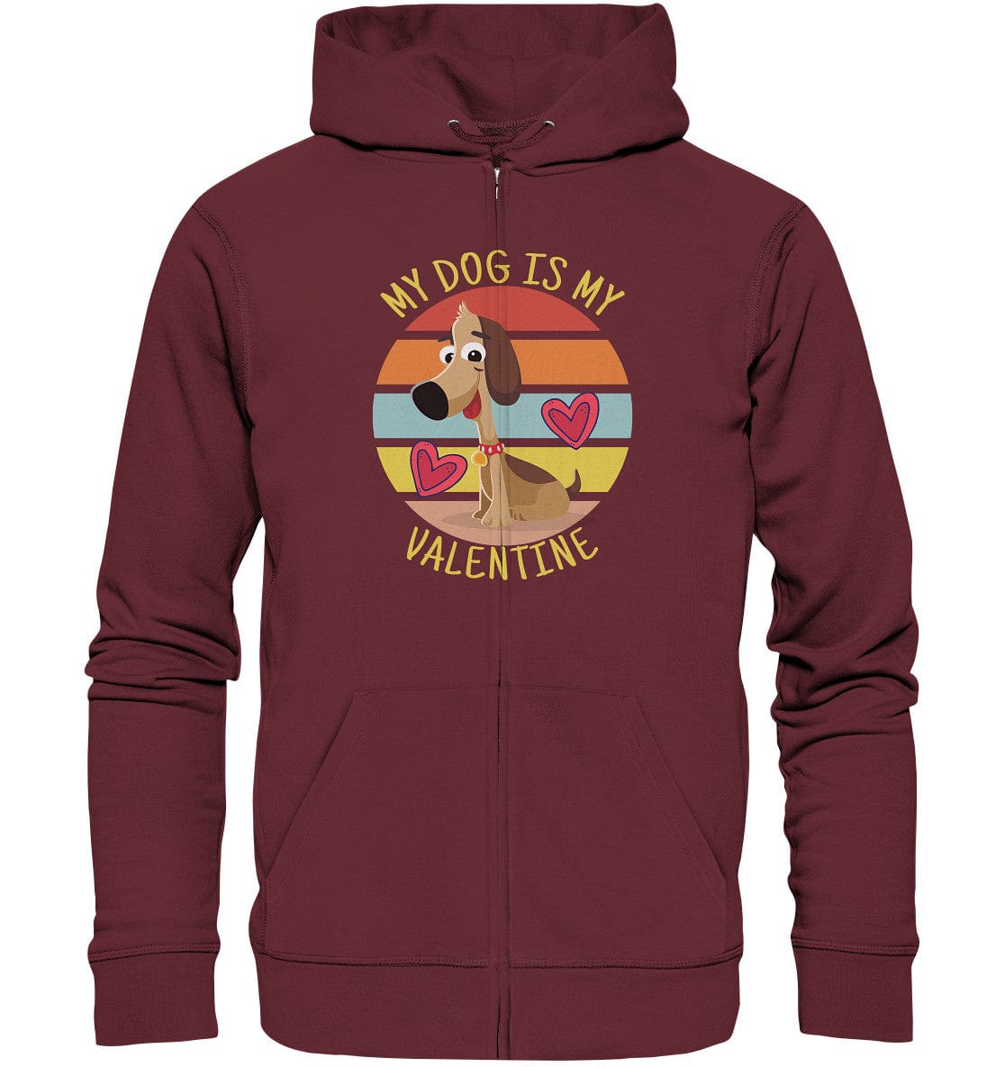 My dog is my valentine - Hundespruch - Organic Zipper Burgundy / S