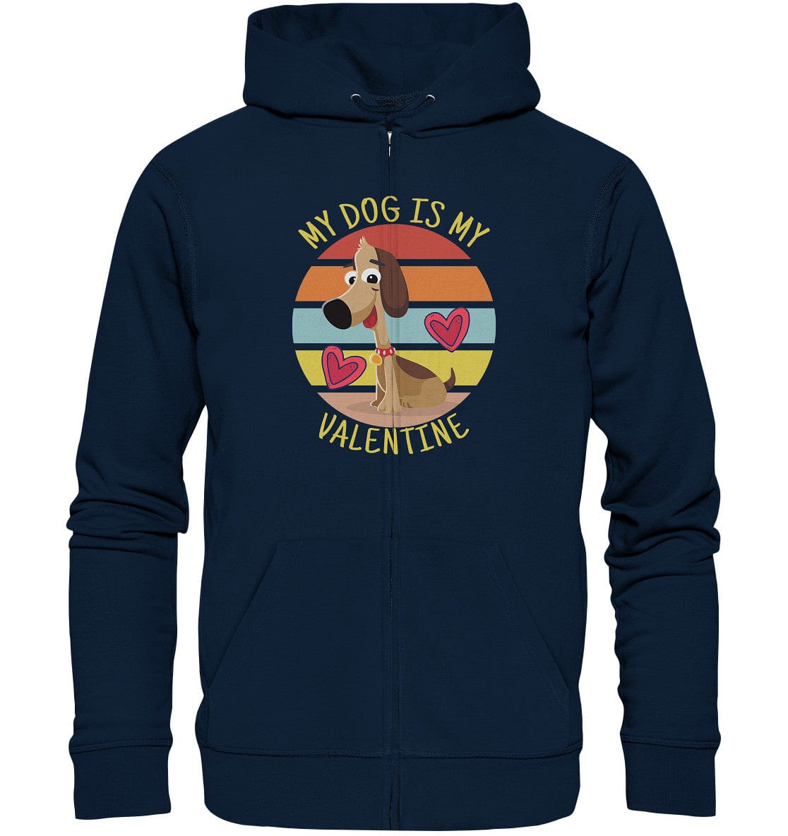 My dog is my valentine - Hundespruch - Organic Zipper French Navy / S
