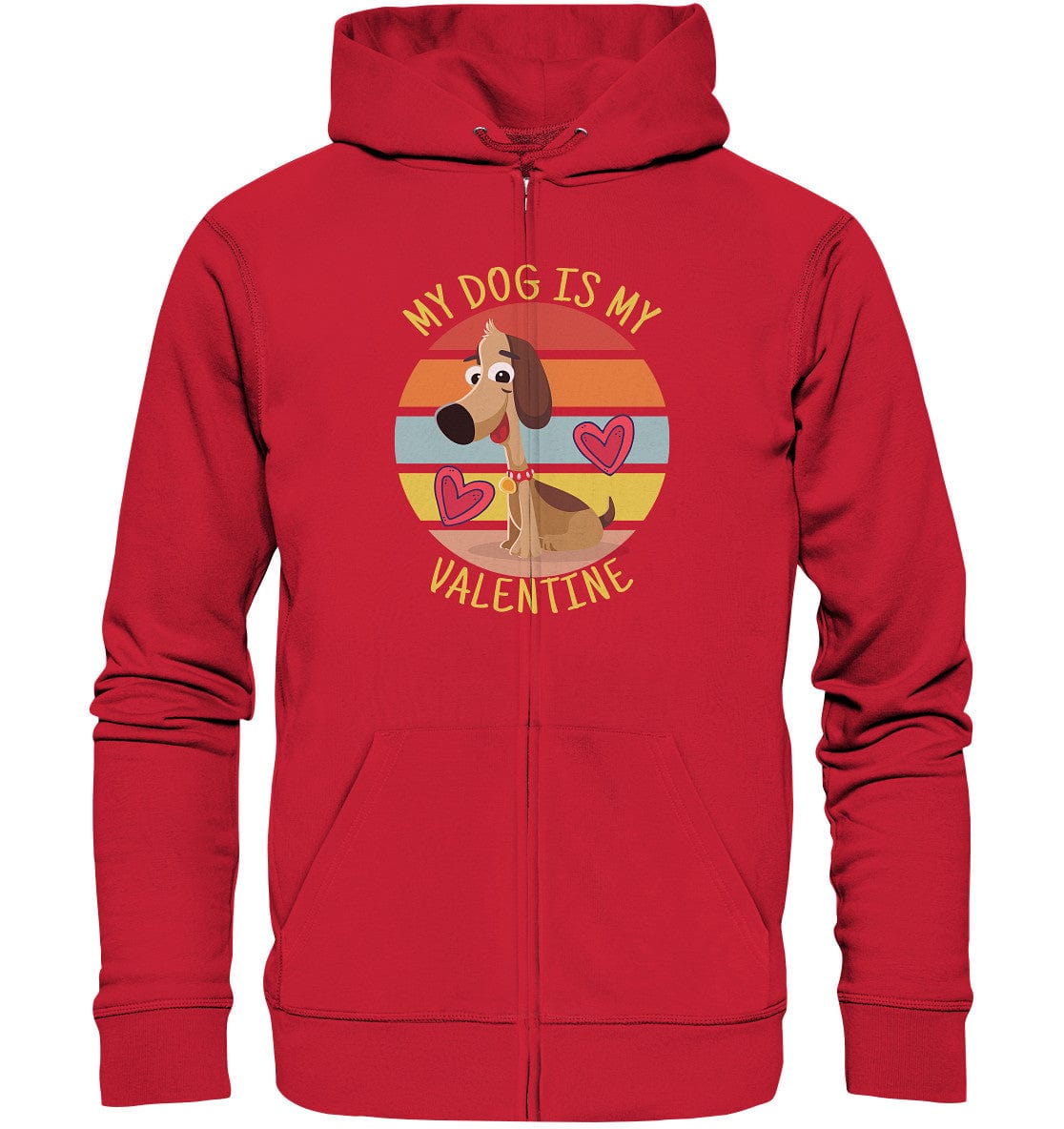 My dog is my valentine - Hundespruch - Organic Zipper Red / S