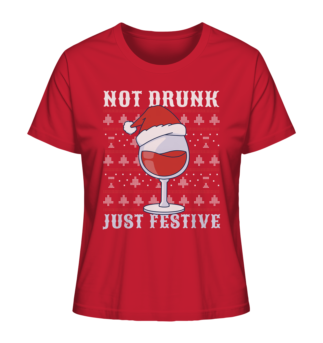 Not drunk, just festive - Weihnachtsmotiv - Ladies Organic Shirt Red / XS
