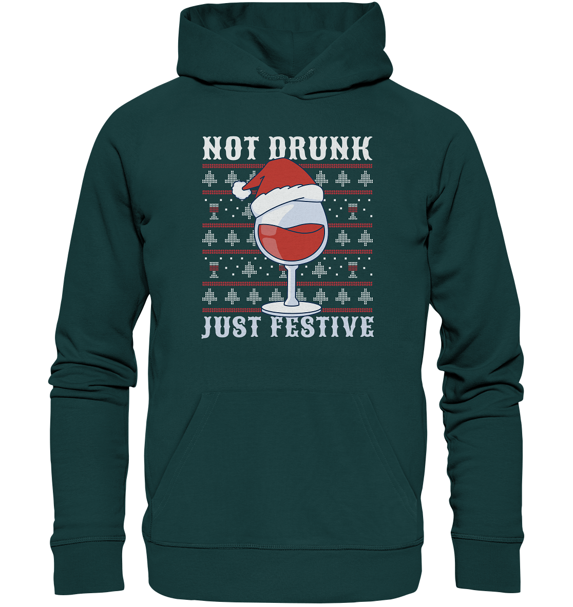 Not drunk, just festive - Weihnachtsmotiv - Organic Hoodie Glazed Green / XS