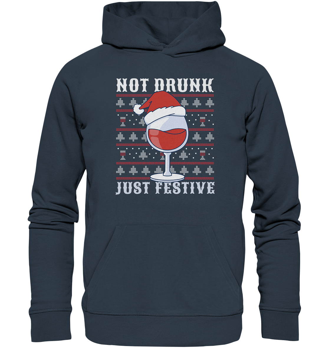 Not drunk, just festive - Weihnachtsmotiv - Organic Hoodie India Ink Grey / XS