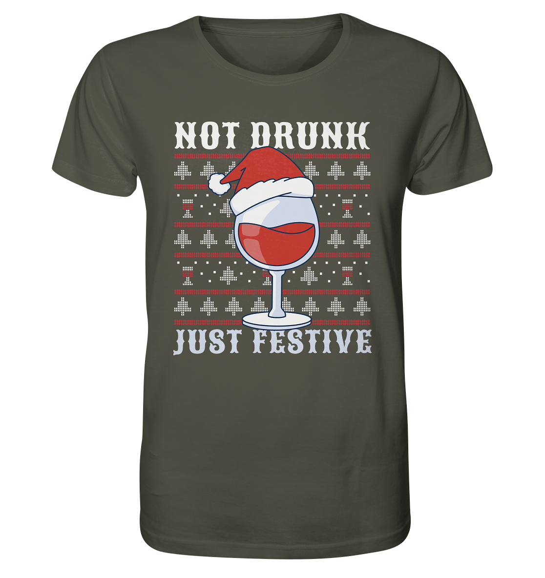 Not drunk, just festive - Weihnachtsmotiv - Organic Shirt Khaki / XS