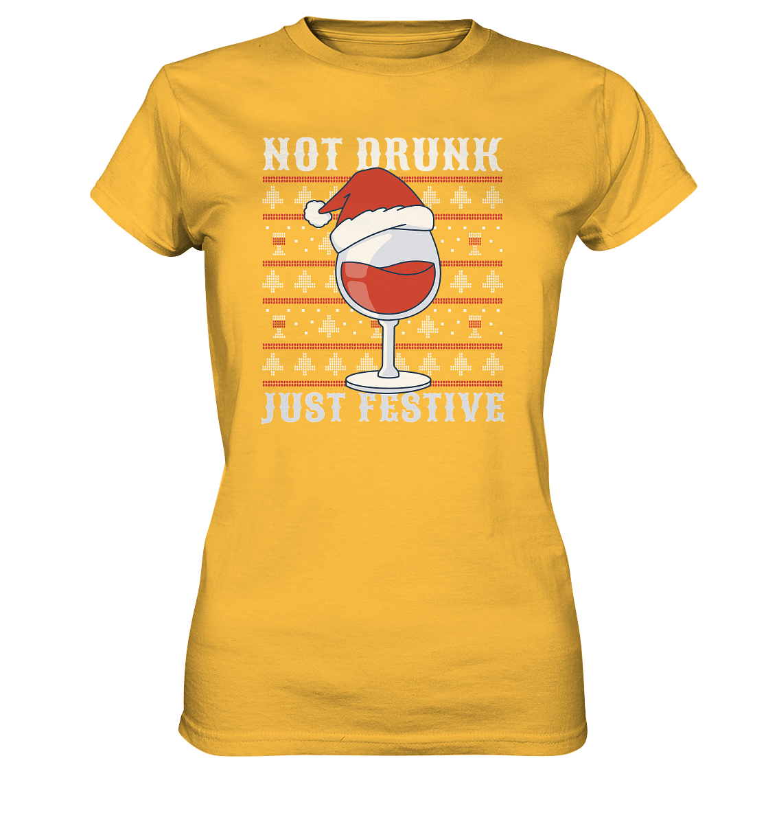 Not drunk, just festive - Weinliebhaber - Ladies Premium Shirt Gold / XS