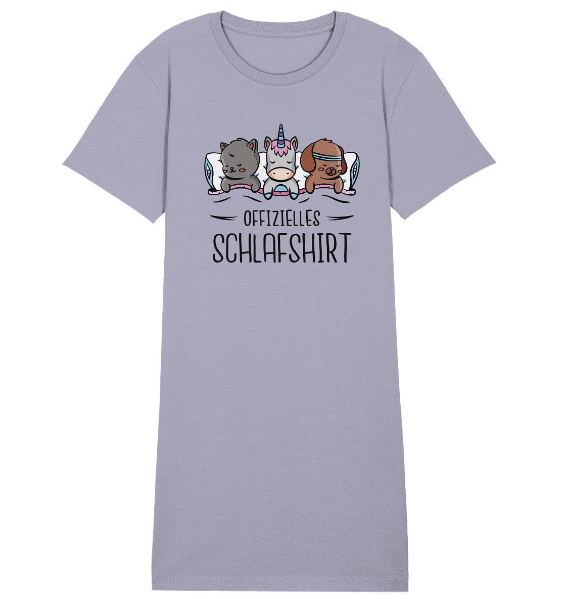 Offizielle Schlafshirt - Hund, Katze, Einhorn - Ladies Organic Sleepshirt Lavender / S