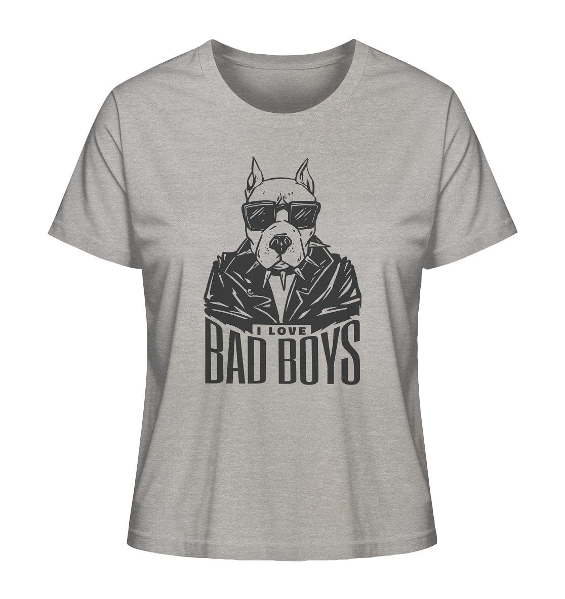 Pitbull - I love bad boys - Ladies Organic Shirt Heather Grey / XS