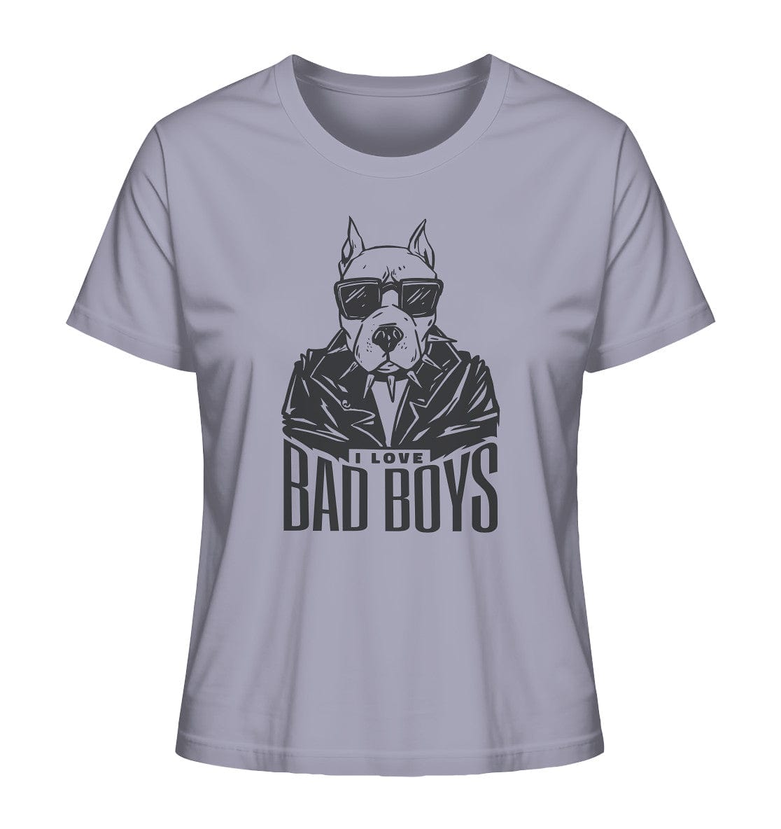 Pitbull - I love bad boys - Ladies Organic Shirt Lavender / XS