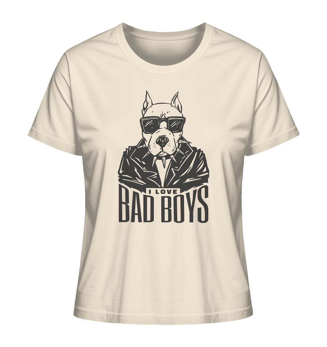 Pitbull - I love bad boys - Ladies Organic Shirt Natural Raw / XS