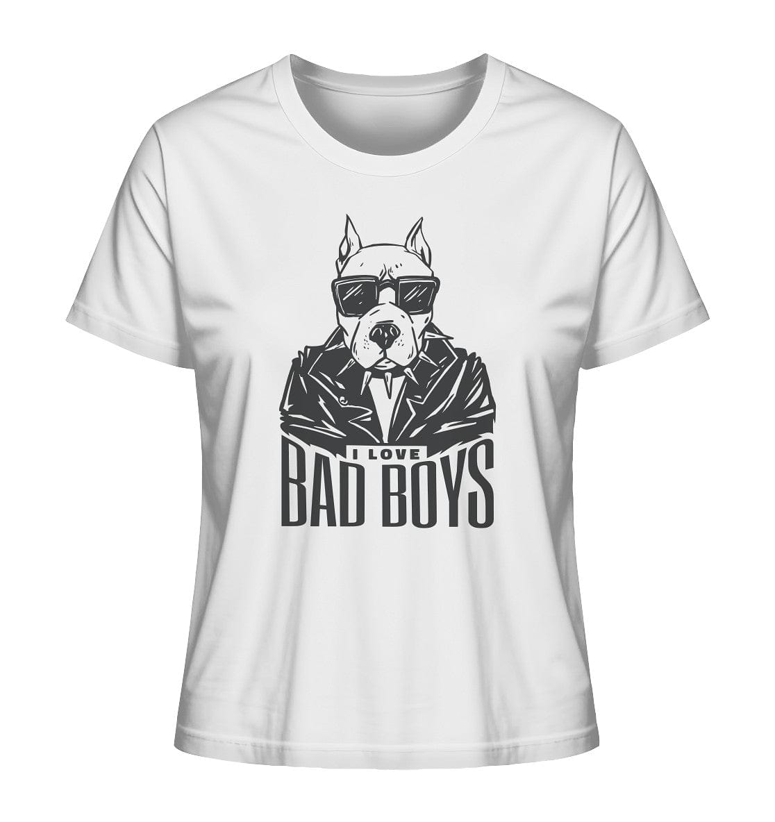 Pitbull - I love bad boys - Ladies Organic Shirt White / XS