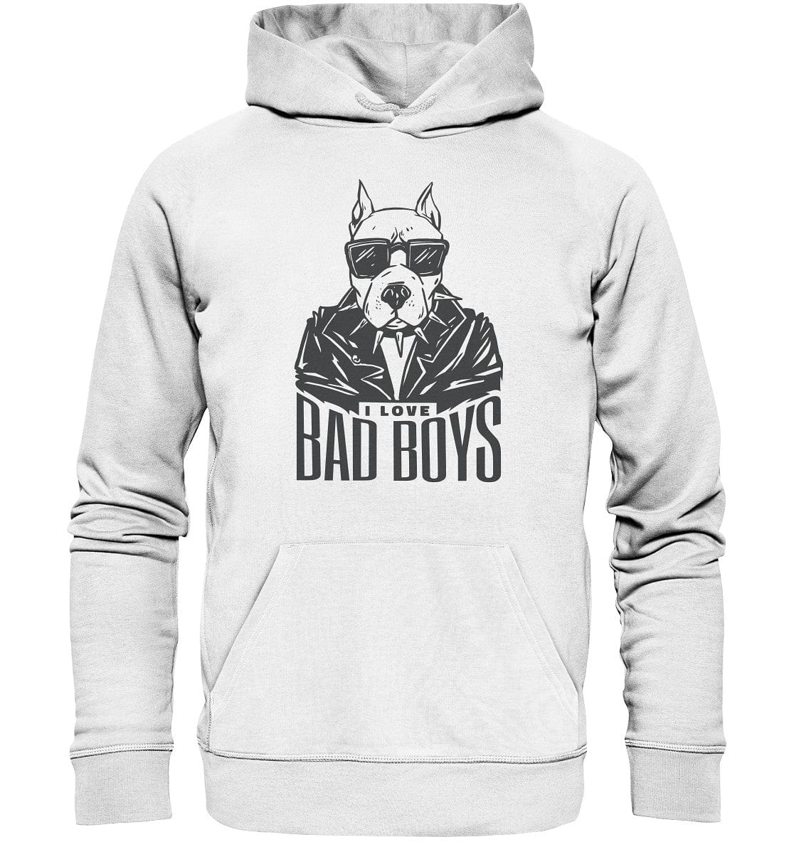 Pitbull - I love bad boys - Organic Hoodie White / XS