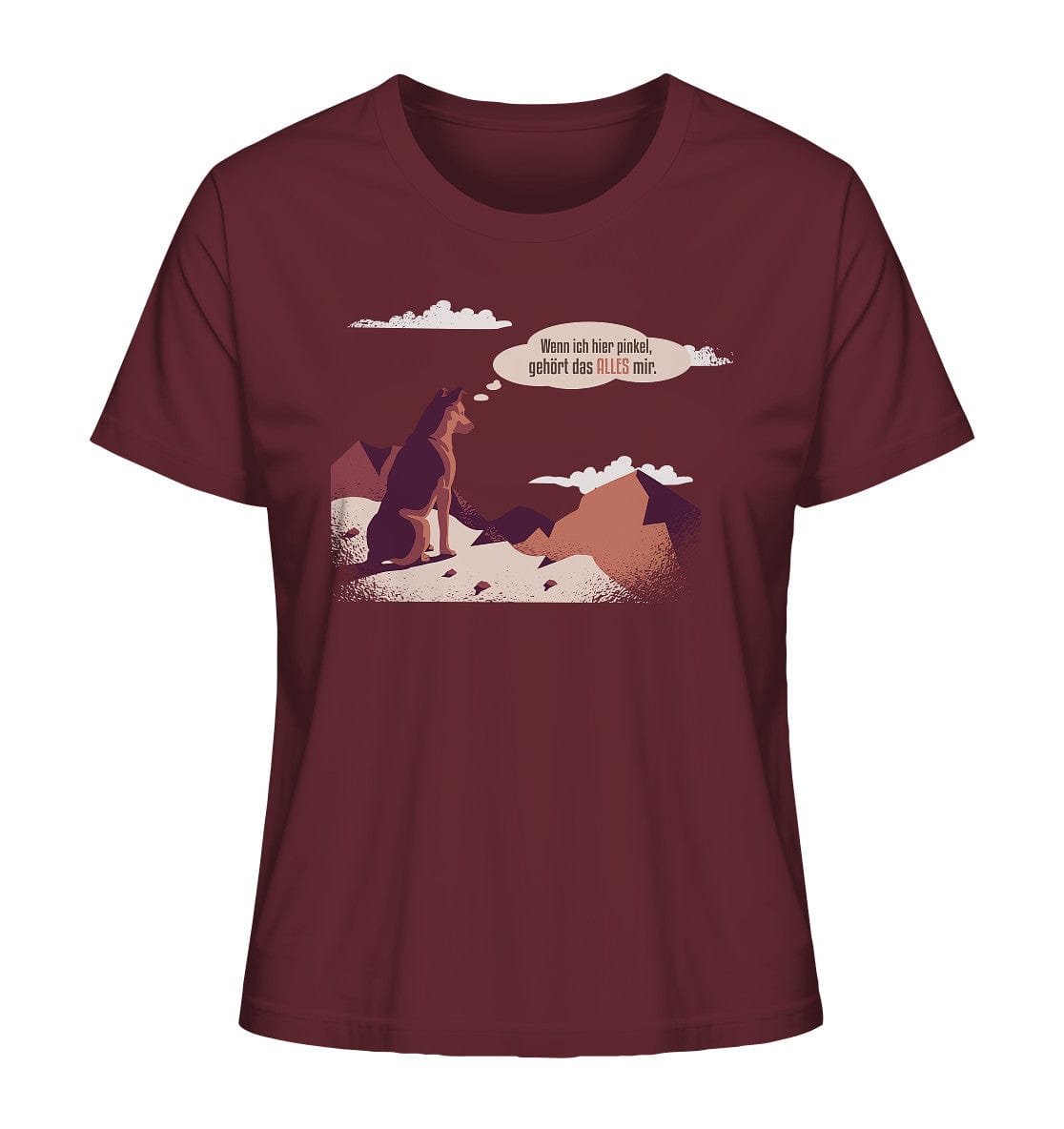 Schäferhund in den Bergen - Ladies Organic Shirt Burgundy / XS