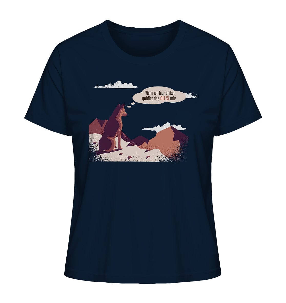 Schäferhund in den Bergen - Ladies Organic Shirt French Navy / XS