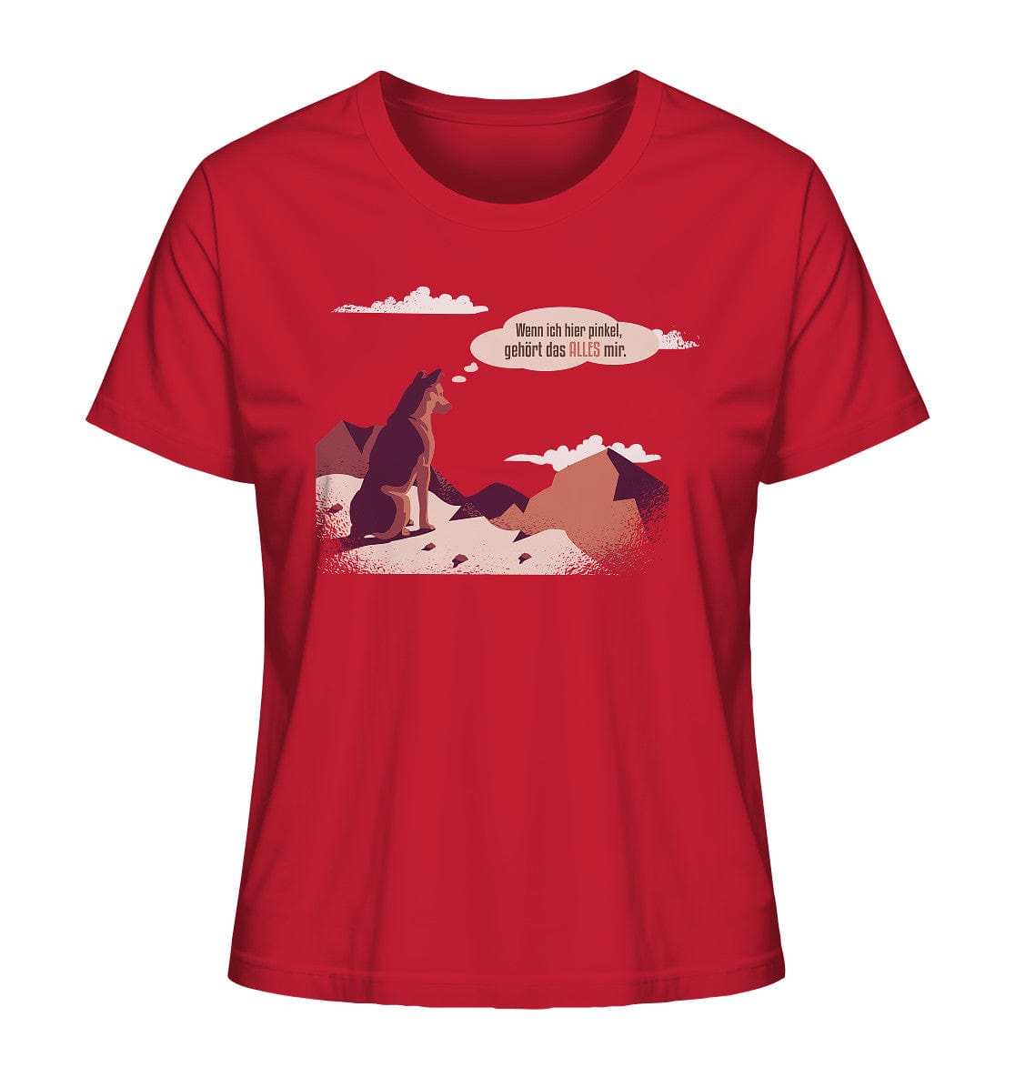 Schäferhund in den Bergen - Ladies Organic Shirt Red / XS