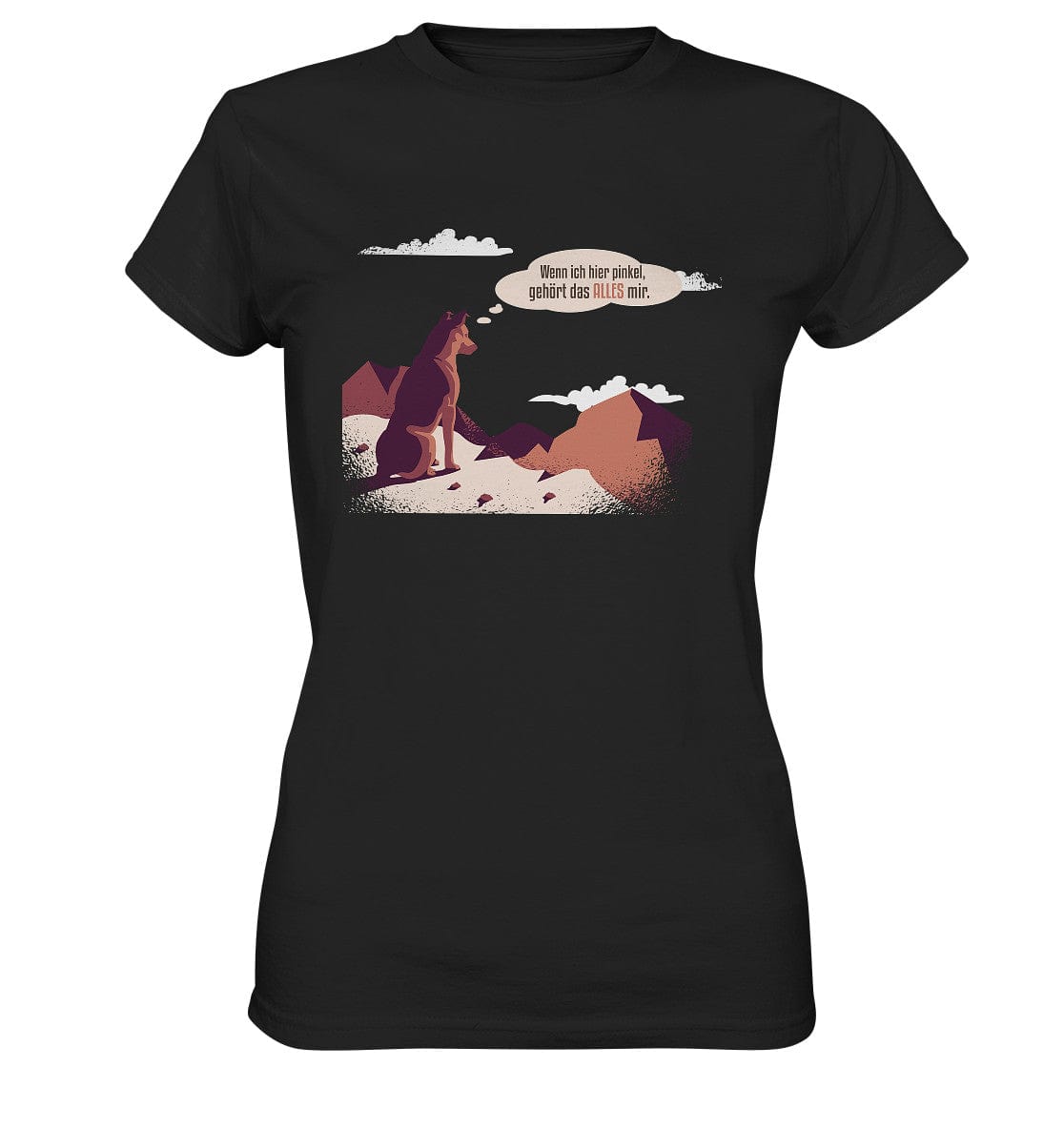 Schäferhund in den Bergen - Ladies Premium Shirt Black / XS