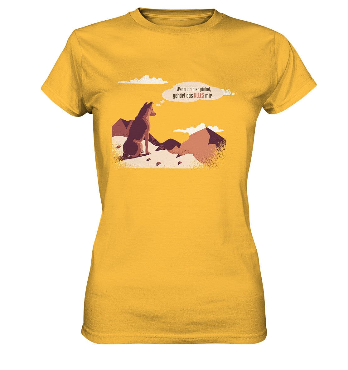 Schäferhund in den Bergen - Ladies Premium Shirt Gold / XS