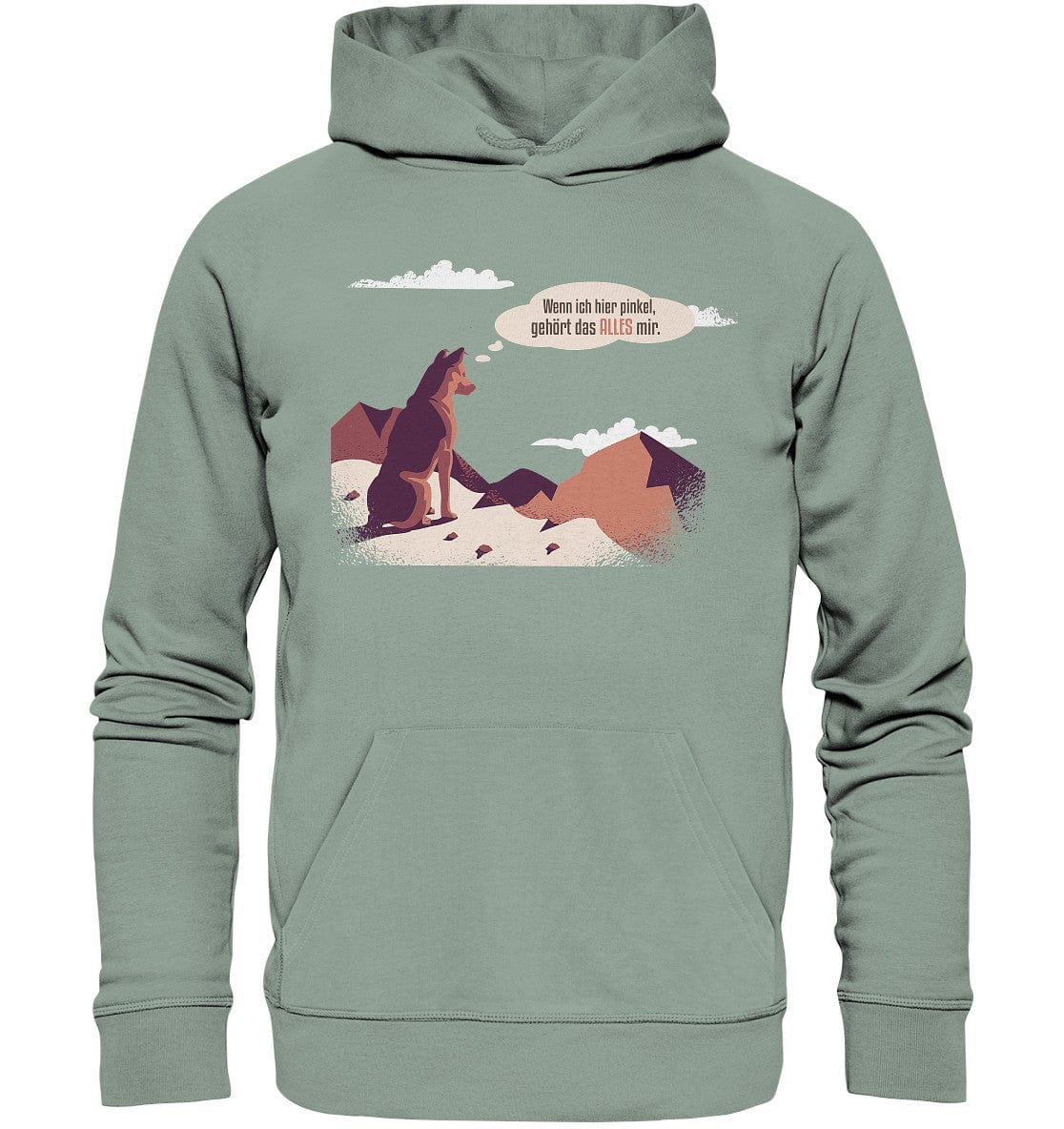 Schäferhund in den Bergen - Organic Hoodie Aloe / XS