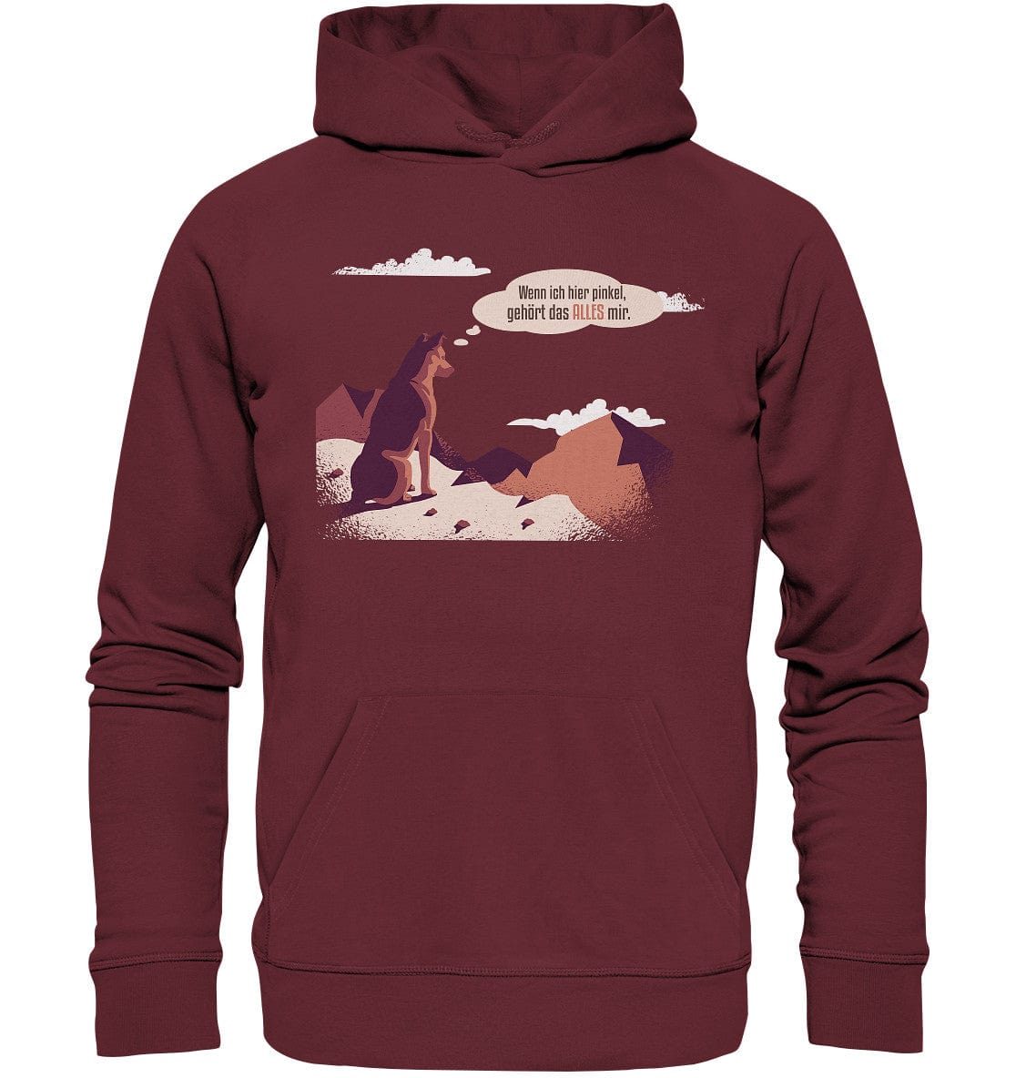 Schäferhund in den Bergen - Organic Hoodie Burgundy / XS